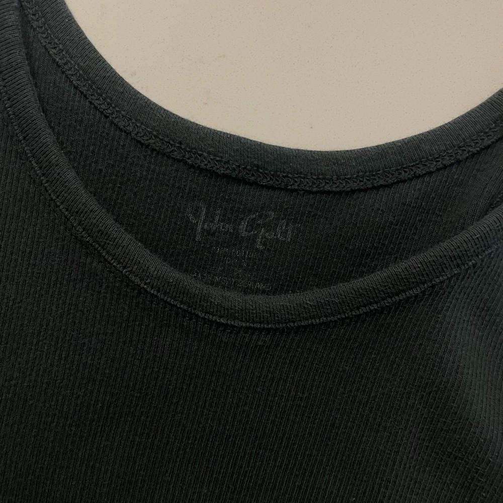 John Galt Forest Green Ribbed Cropped Tank Top